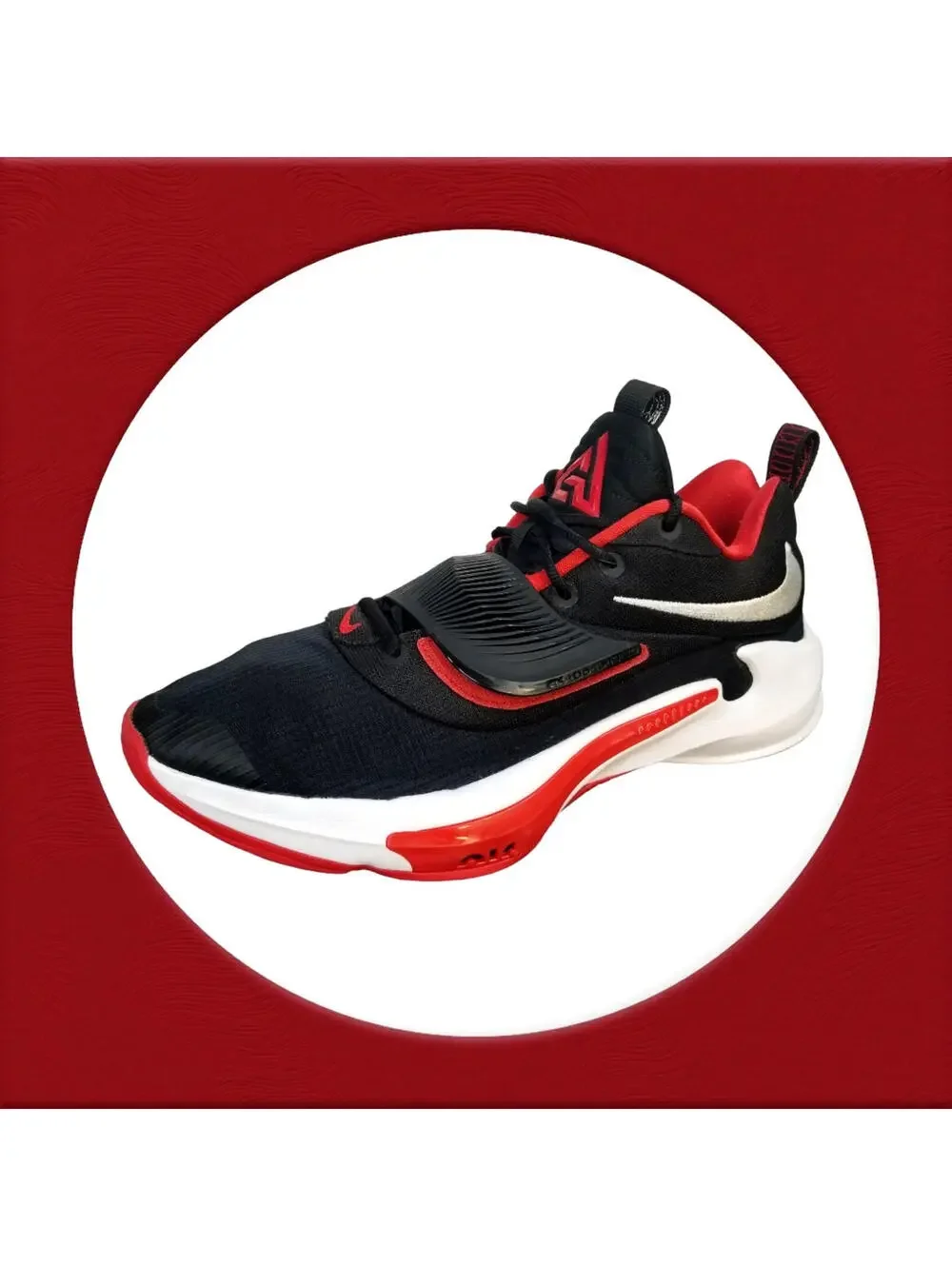 Men's Nike Zoom Freak 3 Basketball Shoes Black/Red/White DA0694 003 Size 13